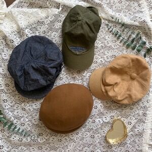 Mixed Hat Bundle Nine West No Boundaries Newsboy Baseball Cap Polka Dot 4pc Set